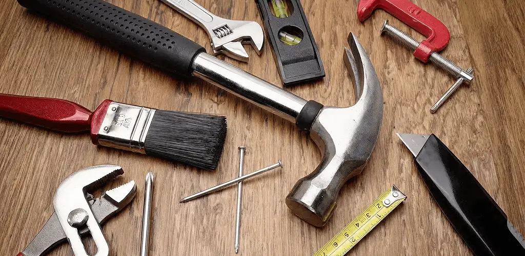 Handyman tools laid out for home repair and maintenance work in San Francisco, CA