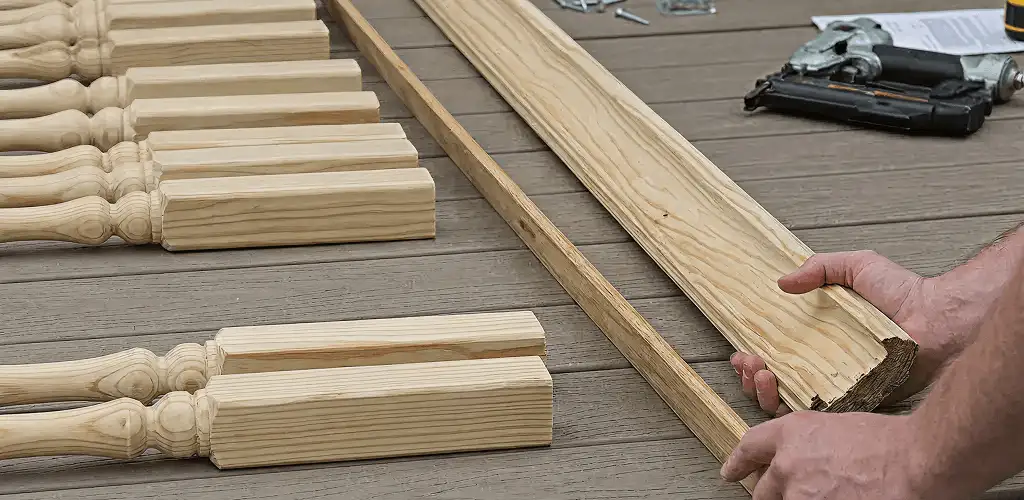 Handrail installation materials and wood components for stair rail work in San Francisco, CA