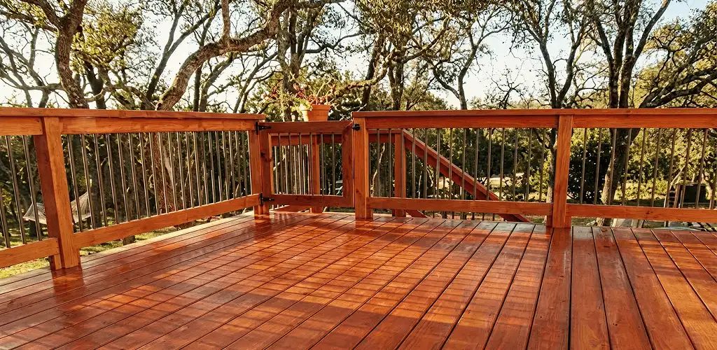 Deck sealing results with a freshly sealed wood deck in San Francisco, CA